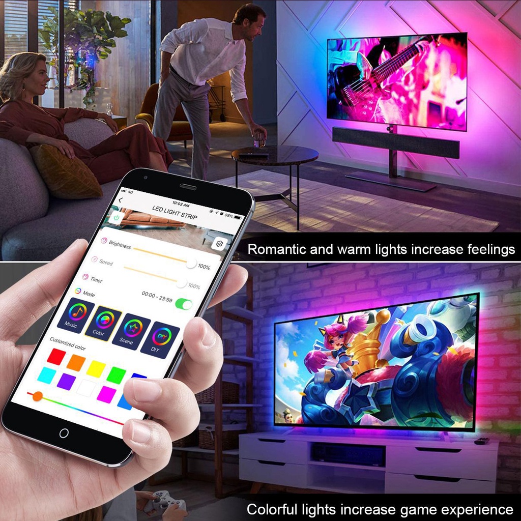 LED Light Strips Bluetooth Controller,TV LED Backlight,5V RGB 5050 Decoration BackLight Lamp Night light Luminous String For Bedroom