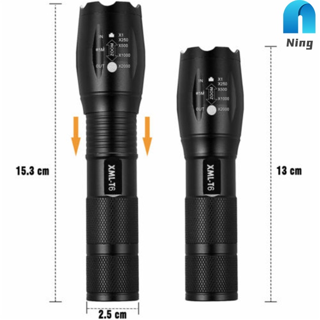 Đèn Pin T6 Led Siêu Sáng 18650 Lm Dùng Cho Các Hoạt Động Ngoài Trời