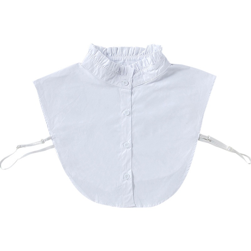 Xiangbao Áo Sweater Giả Cổ Đứng Nhún Bèo Màu Trắng Thuần Khiết Có Thể Tháo Rời Thời Trang Mùa Thu Cho Nữ