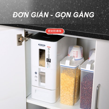 Thùng gạo thông minh xuất Nhật, Dung tích 12 kg, chế độ lấy gạo thông minh | BigBuy360 - bigbuy360.vn