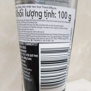 Sữa rửa mặt tạo bọt Olay total effects 100g