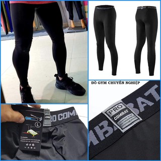 Quần giữ nhiệt combat pro legging tập gym nam dáng dài màu đen