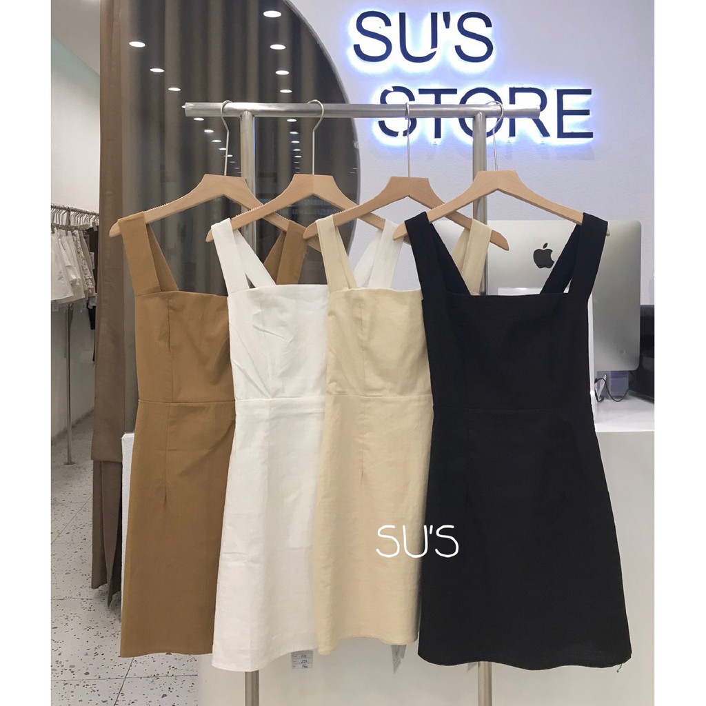[Mã SKAMA06 giảm 8% tối đa 50K đơn 250K] Váy 2 dây bản to trơn thô mềm chun lưng V500 SUSTORE | BigBuy360 - bigbuy360.vn