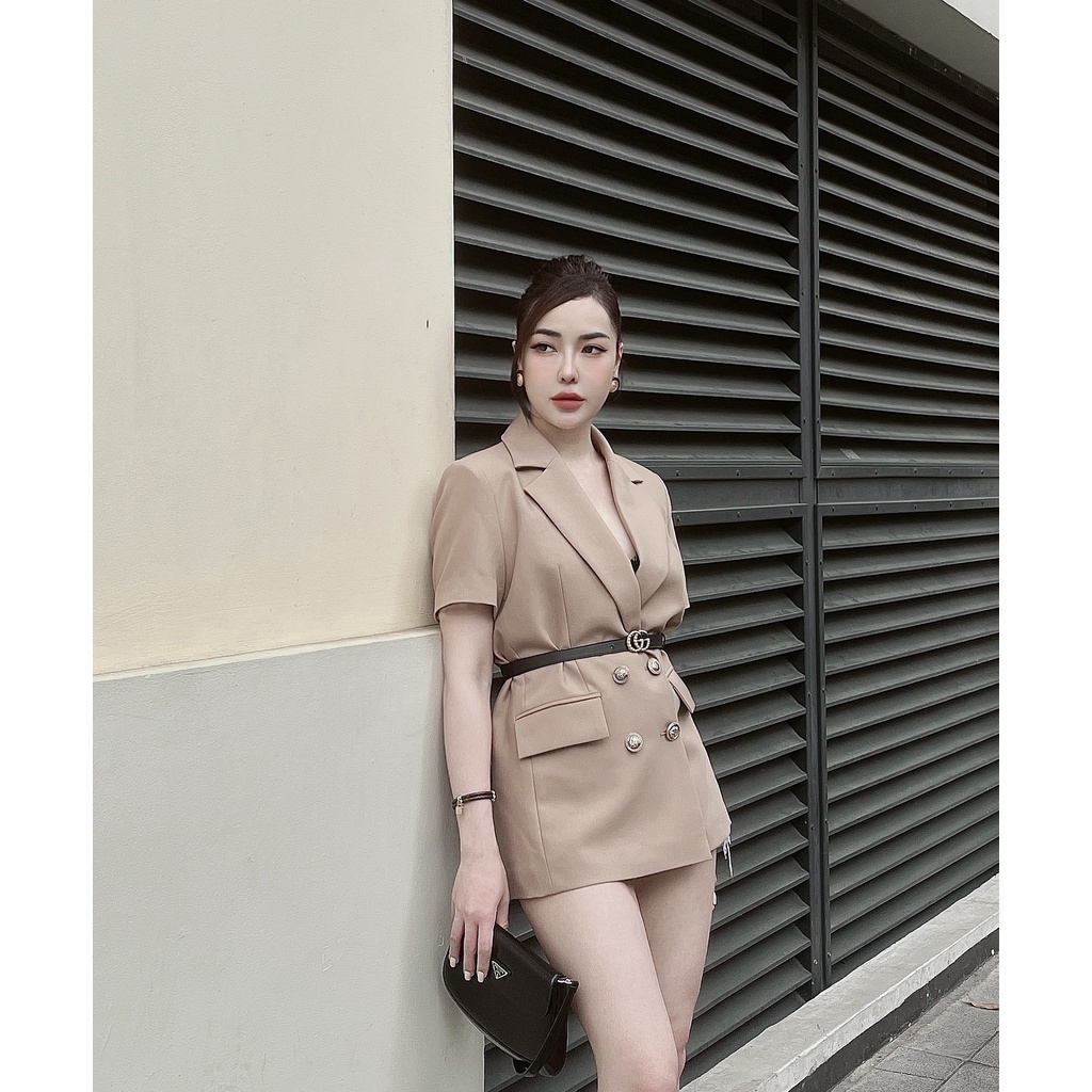 Áo vest nâu tây ngắn tay AV056