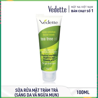 ☘️ Sữa Rửa Mặt Tràm Trà 100ml Tea Tree Oil VEDETTE - SÁNG DA VÀ NGỪA MỤN