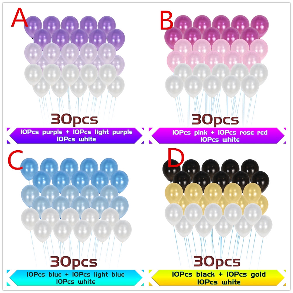 Bộ 30 bong bóng 10inch màu ngọc trai trang trí tiệc