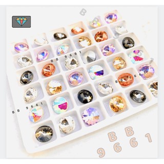 Size 8mm - Giá 3k6 -10-50viên - Đá Khối Tròn - Chân Bạc đa khối trang trí móng nail