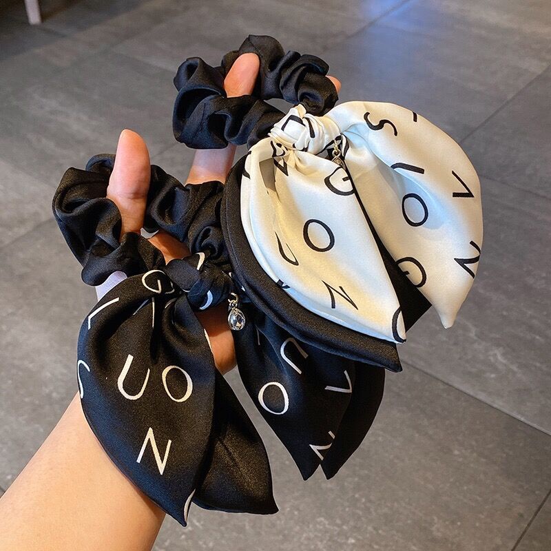 Dây ruy băng cột tóc đính nơ đuôi chim én thời trang mới 2021