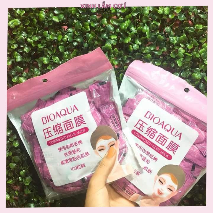 Mặt Nạ Giấy Dạng Nén, Mask Nén Bioaqua (Lẻ 1 Viên) [Xinh Lắm Cơ Í]