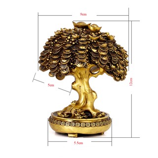Cây tiền vàng bằng đồng thau cỡ tiểu