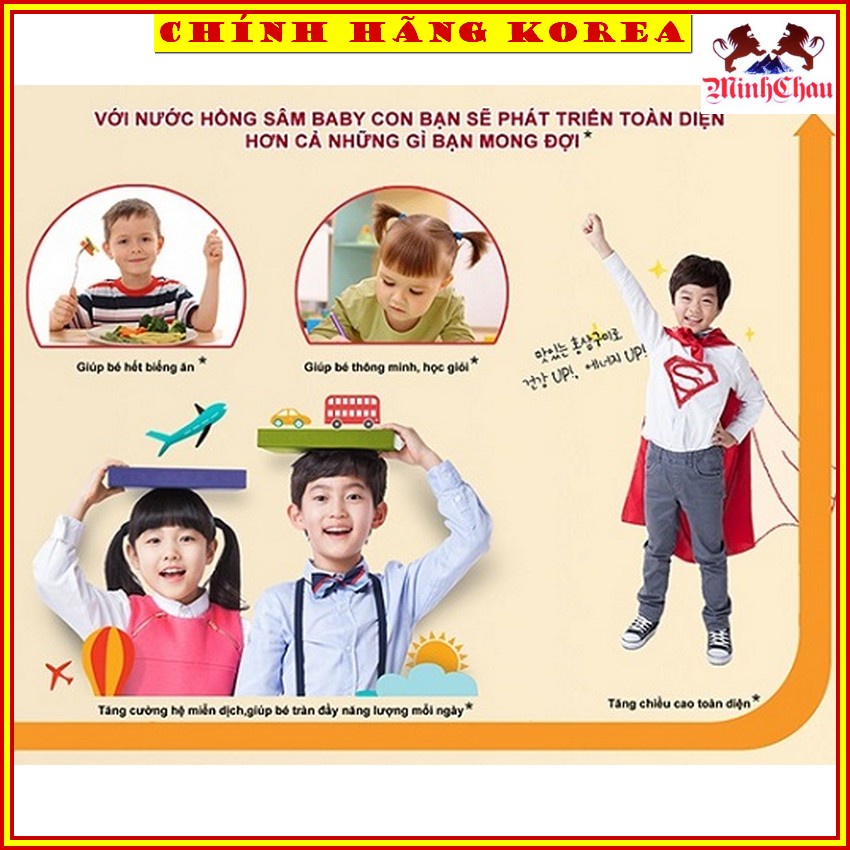 Nước Hồng Sâm Baby Hươu Cao Cổ Hàn Quốc, Hộp 10 Gói, minhchau