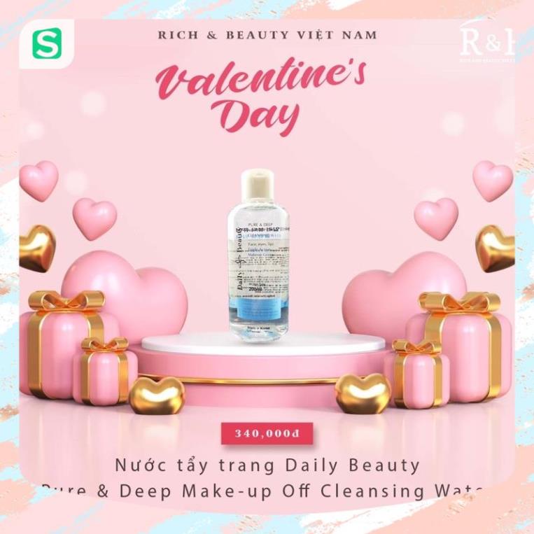 [Hàn Quốc] Nước tẩy trang làm sạc,dưỡng ẩm cho mọi loại da Daily Beauty Pure & Deep Make-up Off Cleansing Water | WebRaoVat - webraovat.net.vn