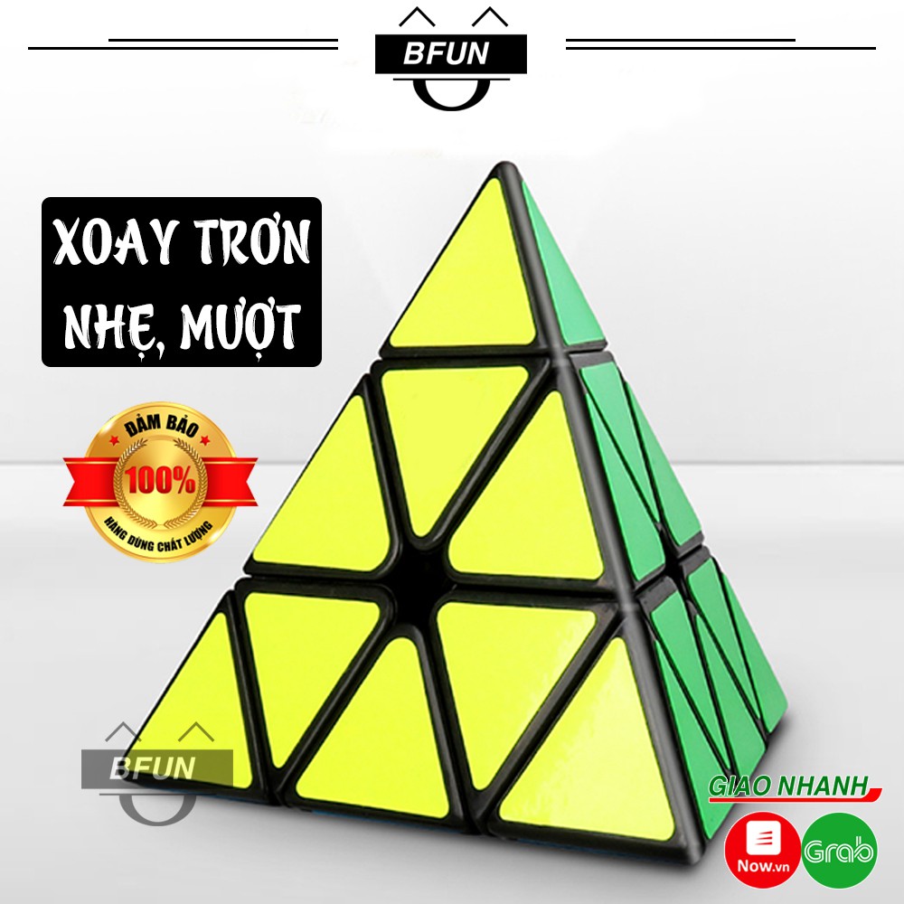 Rubik Biến Thể Tam Giác 3x3 Viền Đen Cao Cấp - Rubik 4 Mặt Xoay Mượt, Giá Rẻ Đồ Chơi Trẻ Em BFUN