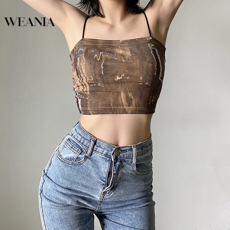 Áo Hai Dây Hở Lưng In Họa Tiết Thời Trang Cho Nữ