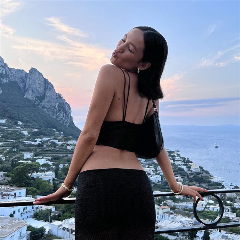 DUNEA Áo Hai Dây Thiết Kế Quyến Rũ Cho Nữ