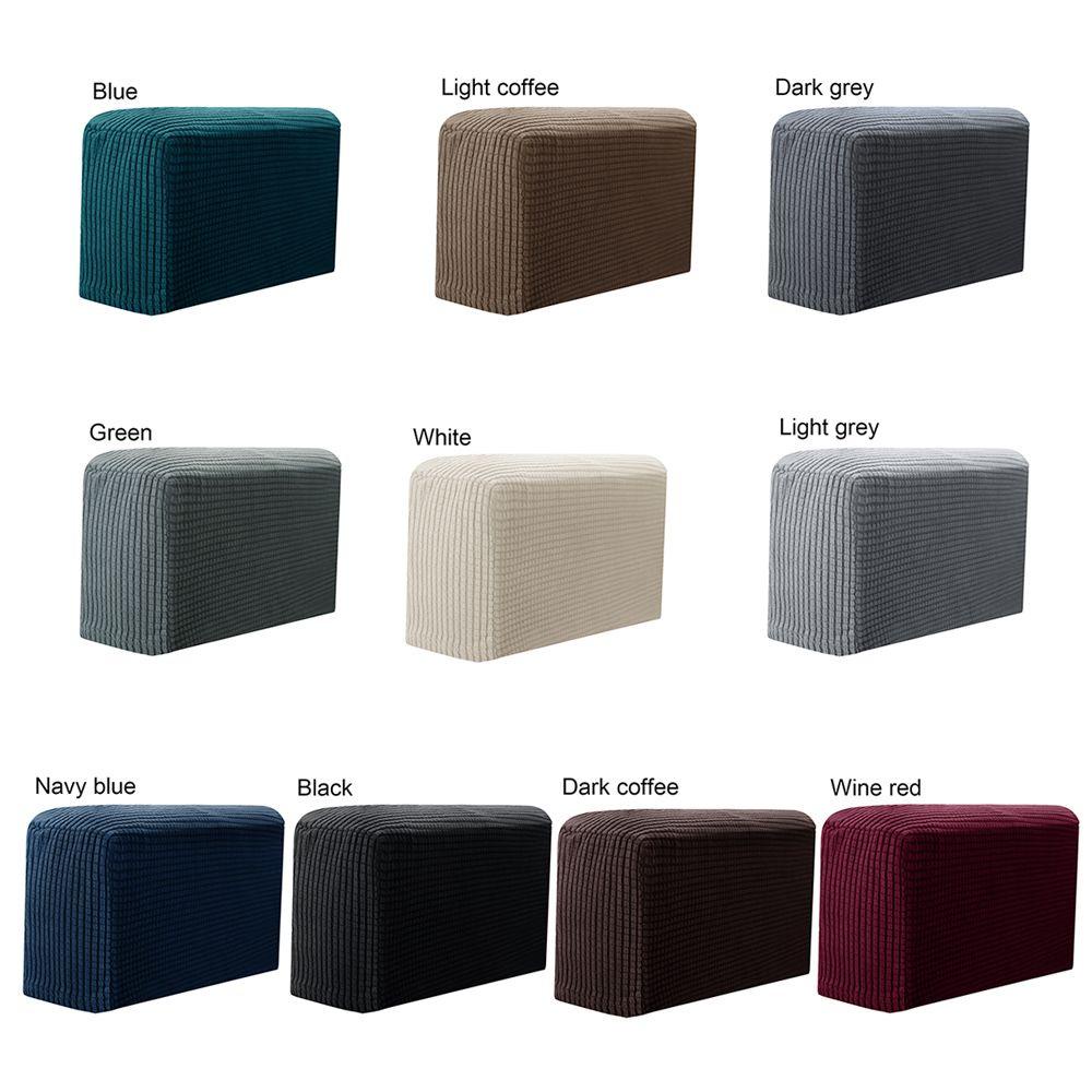 Bộ 2 Vỏ Bọc Tay Vịn Ghế Sofa Chất Lượng Cao Co Giãn Màu Trơn Có Thể Tháo Rời