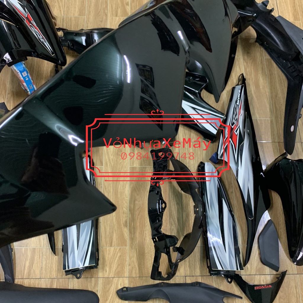 Dàn áo xe wave RSX 110 màu ĐEN đời 2010 đến 2011,nhựa trắng nguyên sinh loại 1