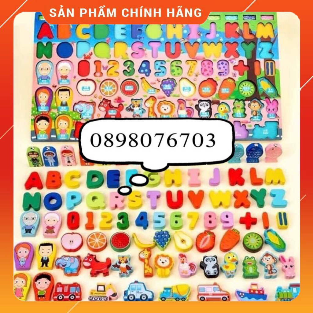 Bộ Bảng Gỗ Câu Cá 7 Trong 1, Đồ Chơi Gỗ Thông Minh, Bảng Chữ Cái Cho bé