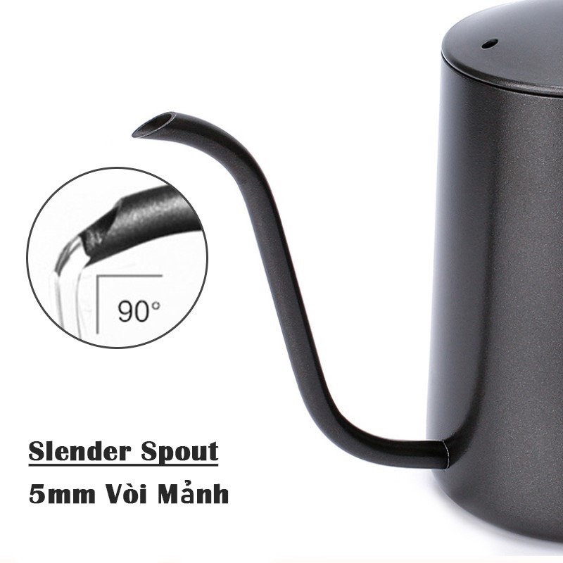 Binh cổ ngỗng pha cà phê,trà.Chất liệu thép không gỉ an toàn sức khỏe.Thể tích 350ml