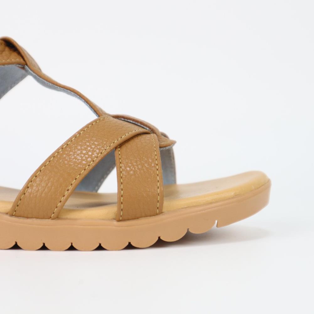 🎮 Giày sandal nữ da thật mũi tròn basic đế cao 3cm đi làm đi chơi đi học Cillie 1008