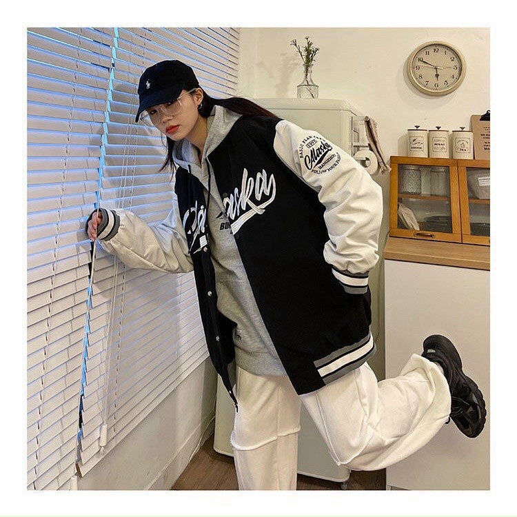 Áo Khoác Boomber Nam Nữ Chất Dù 2 Lớp Phối Chữ Lớn Kèm Logo Siêu Chất TP030 [NewUnisex]