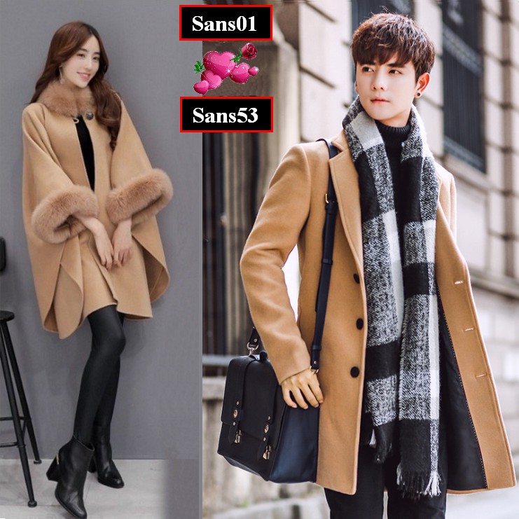 Áo Dạ Nữ Hàn Quốc Áo Dạ Couple Cặp Đôi Sans53 Sans Shop