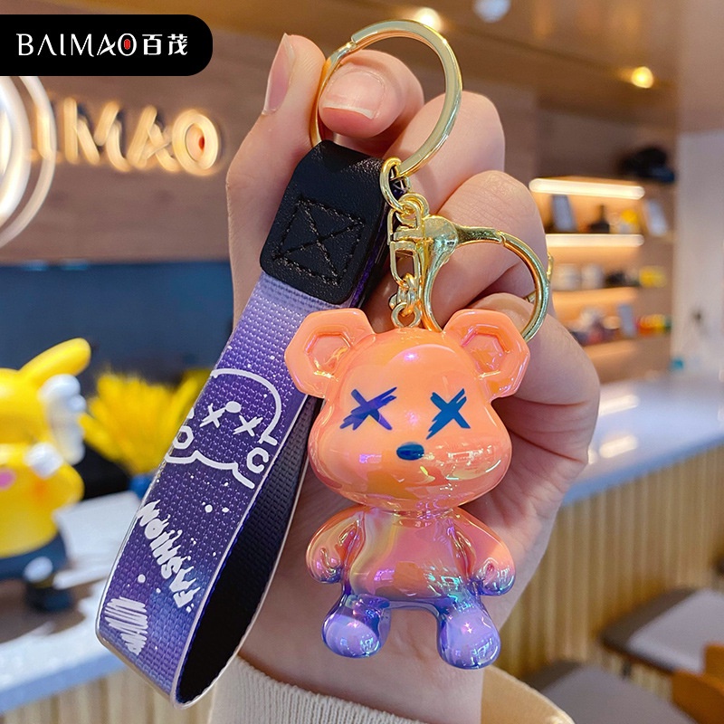 Móc khóa gấu mini sơn bóng cao cấp , móc khóa gấu dễ thương, móc khóa đôi phong cách Hàn Quốc