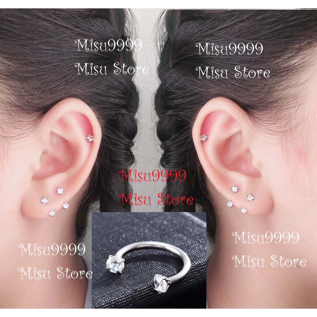 Khuyên titan U 2 đầu Kim U2K
