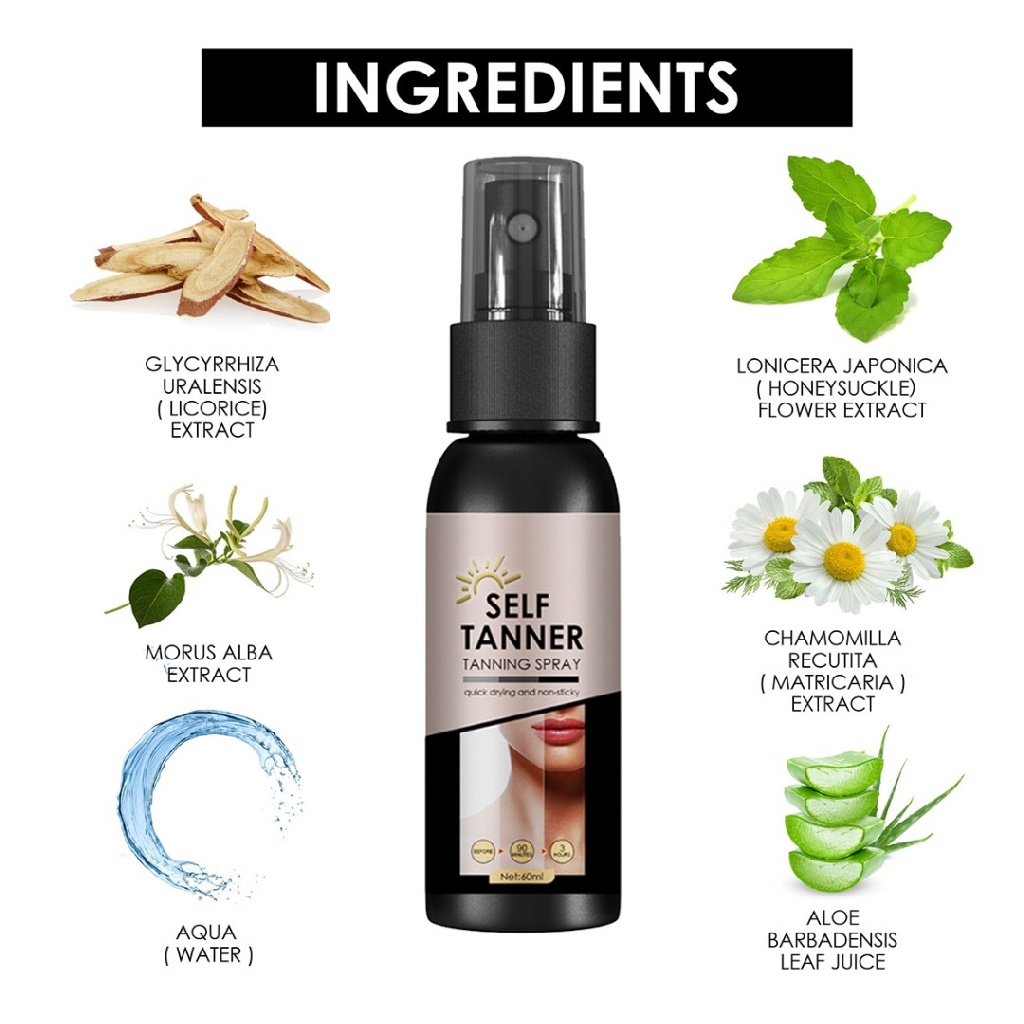 [Hàng mới về] Xịt làm rám nắng da tự nhiên lâu trôi 60ml