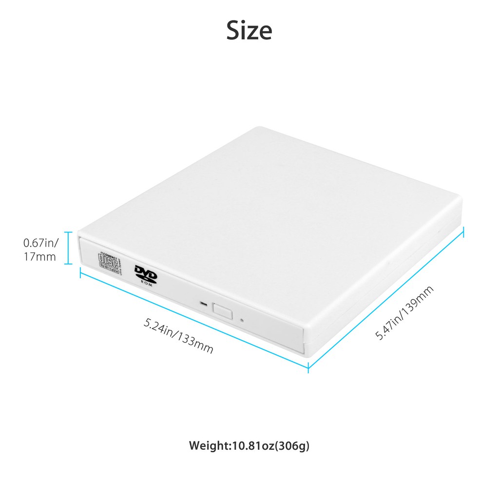 USB 2.0 External DVD Drive -RW Writer Burner Rewriter ROM Drive | BigBuy360 - bigbuy360.vn