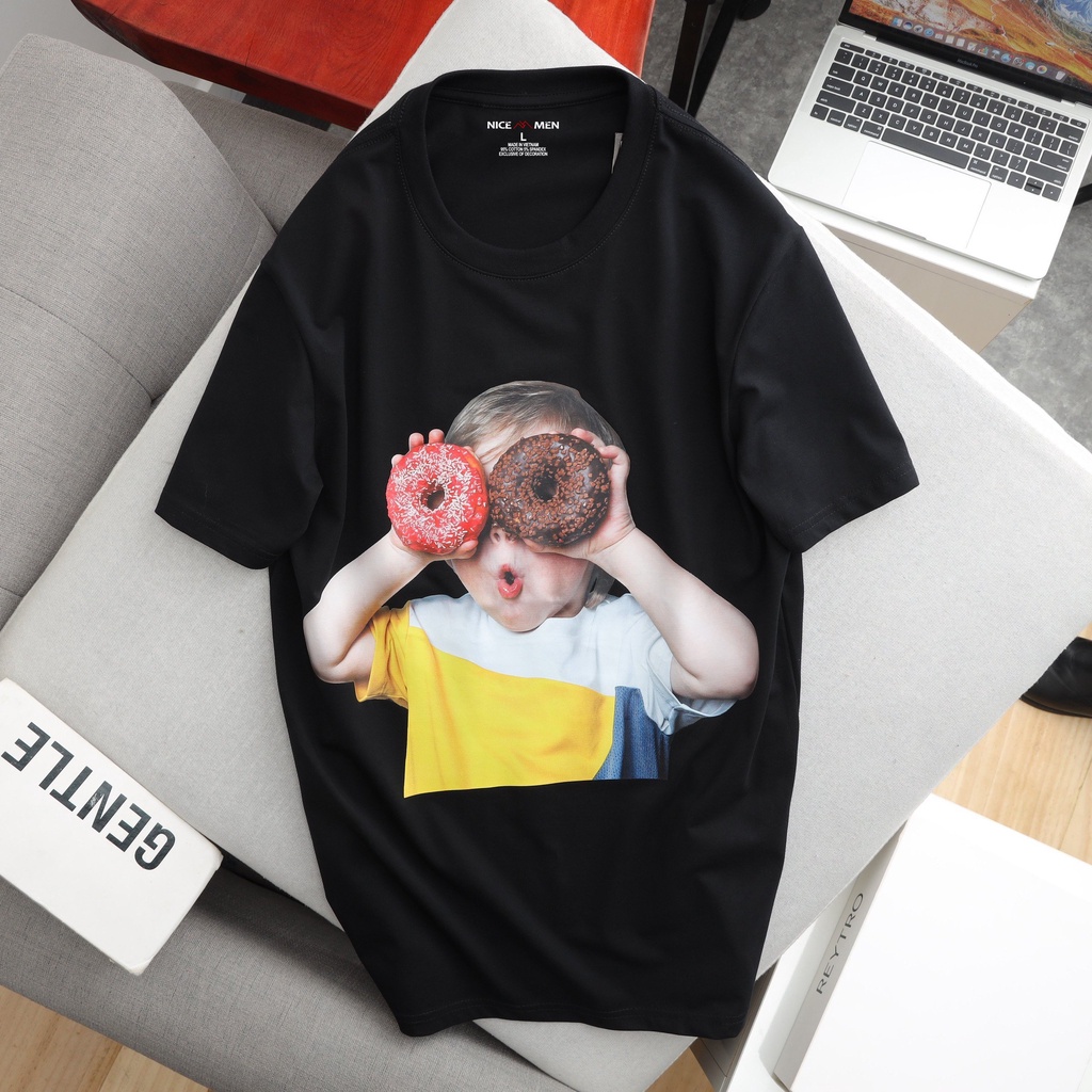 Áo Thun Nam Form Rộng Unisex Cotton Premium In Graphic Gấu Donut Phông Oversize NICEMENAL5