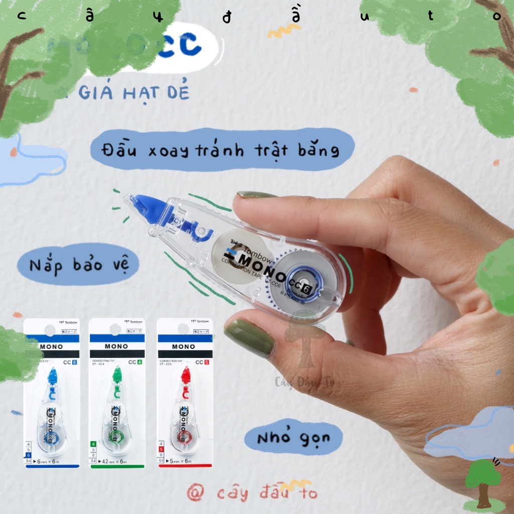 Bút Xóa Kéo Tombow Nhật Bản Loại CC5 Cây Đầu To