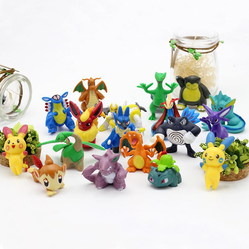 24Pcs/Set Tomy Pokemon Figures Model Collection 2-3cm Pokémon Pikachu Anime Figure Toys Child Birthday Gift