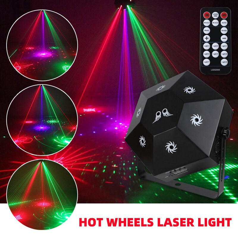 Đèn LASER cảm biến theo nhạc, 8 lỗ ánh sáng laze cực đẹp - Nhận hàng không giống như video, hình ảnh hoàn tiền 100%