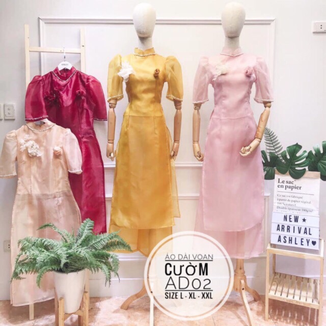 Áo dài voan cườm bigsize 65-80kg