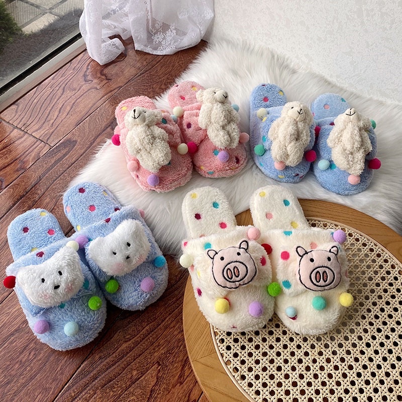 Dép bông, dép đi trong nhà nỉ hình thú xinh xắn