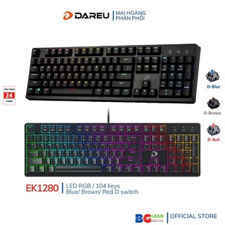 Bàn phím cơ Gaming DAREU EK1280 104KEY (RGB, Blue/ Brown/ Red D switch)