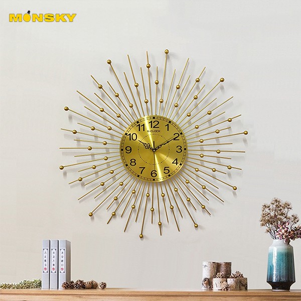 Đồng hồ treo tường MONSKY GCLOCK loại 70X70 (cm) cao cấp làm từ kim loại sơn tĩnh điện chạy máy kim trôi chuẩn (2017)