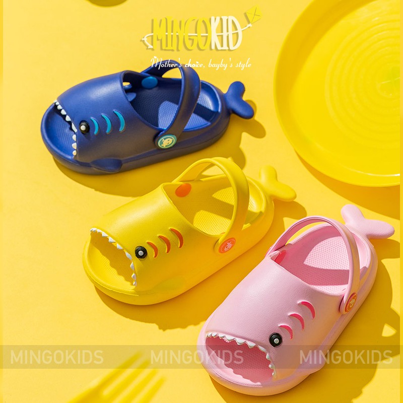 Dép Sục Cá Mập Baby Shark Bé Trai Bé Gái chân từ 12-17cm EVA siêu nhẹ bền