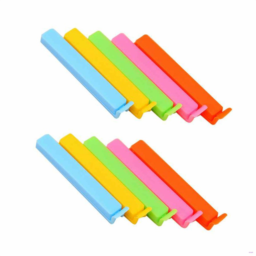 Set 10 Kẹp Miệng Túi Thực Phẩm Bằng Nhựa Nhiều Màu Sắc Tiện Dụng