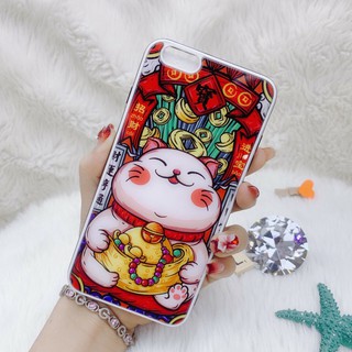 Ốp lưng kính mèo thần tài - Hàng cao cấp