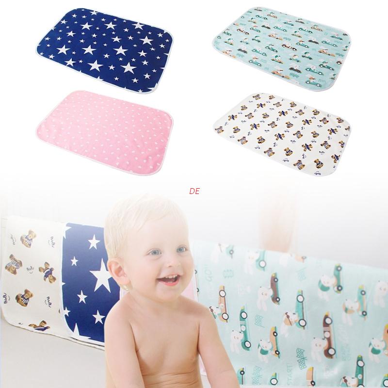 Thảm lót thay tã bằng cotton thoáng khí chống thấm nước đa năng có thể giặt rửa cho bé sơ sinh