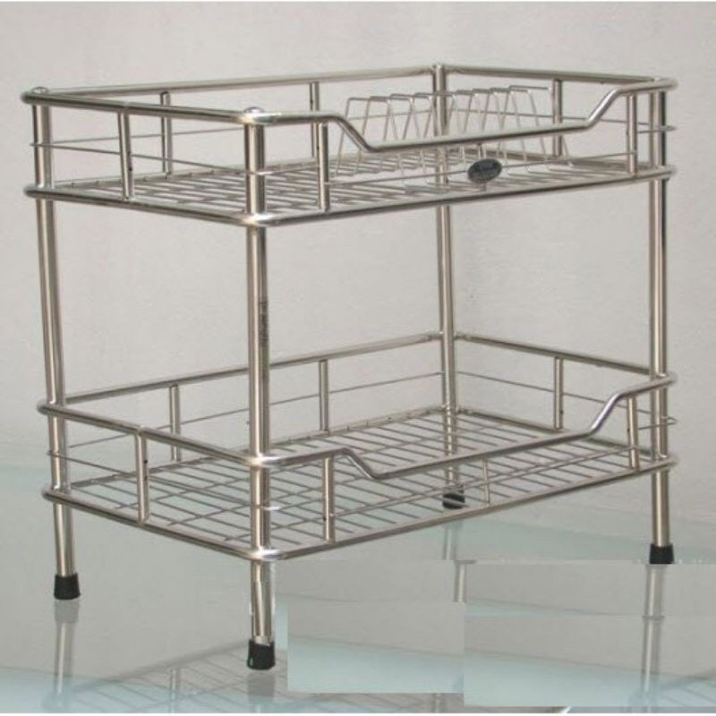 Kệ chén 2 tầng inox 201 tiện lợi cho mọi nhà