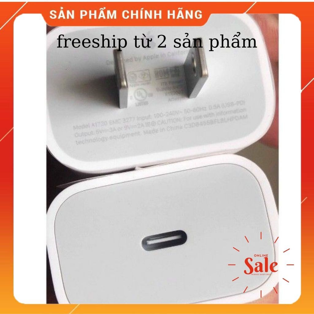 Củ sạc nhanh IPhone 11 pro max 18W zin máy chân dẹp US - Thiên Tân