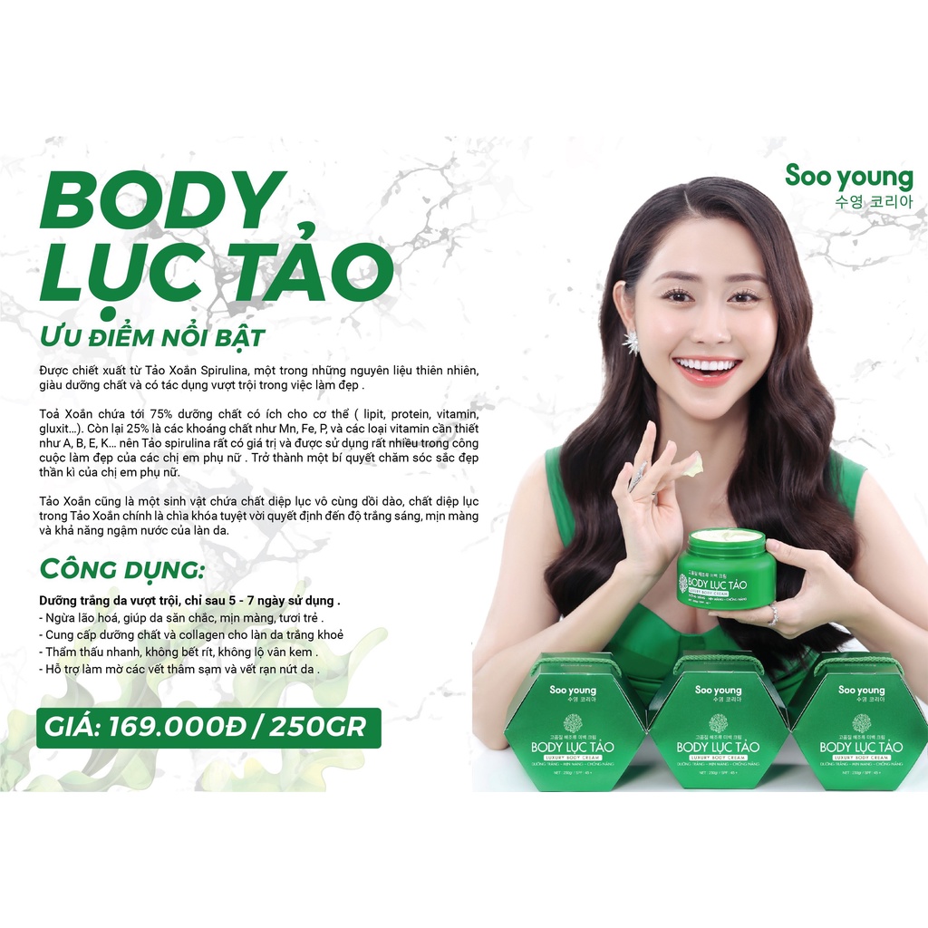 Kem Dưỡng Trắng Da Body Lục Tảo Soo Young - PINK NATURAL BEAUTY | BigBuy360 - bigbuy360.vn