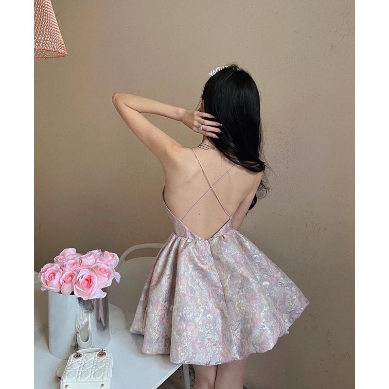 Đầm Dáng Chữ A Hai Dây Cổ Yếm In Họa Tiết Tranh Sơn Dầu Kiểu Pháp Gợi Cảm Thời Trang Mùa Hè Mới Cho Bạn Gái