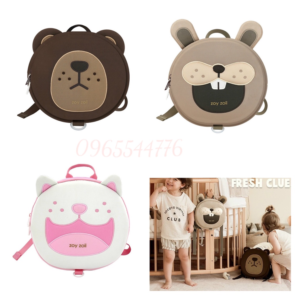 Balo ZoyZoii vải 3D chính hãng phiên bản đặc biệt kèm dây dắt tránh lạc cho bé 1-6 tuổi