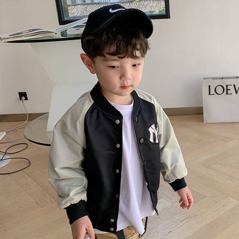 Áo khoác bóng chày AMILA bằng cotton dày dặn phong cách phương tây thời trang thu đông hàng cho trẻ em
