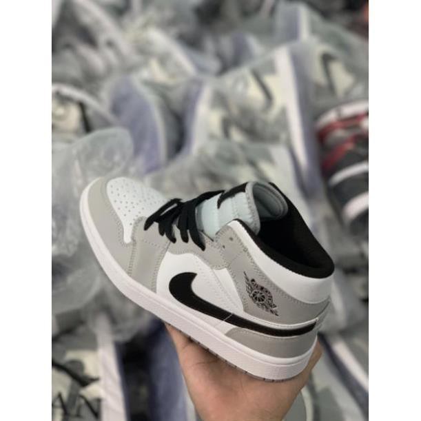 [Siêu Hot ] Giày sneaker Jordan 1 grey/white đủ size nam nữ. Giày Jd1 xám cao