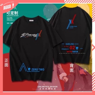 [ Mới Nhất] Áo Thun Tay Lửng Anime Darling In The Franxx Nam Nữ Hai Màu Trắng Đen